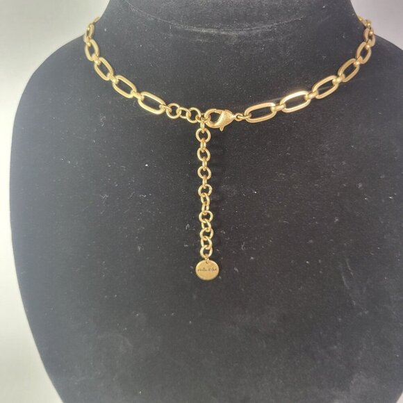 Stella & Dot Gold-Tone Turquoise Geometric Statement Collar Necklace - Picture 4 of 5